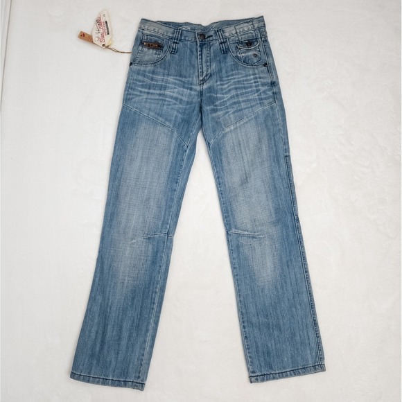 Vintage Y2K Cars Jeans - Men's Straight Leg Stencil Logo Denim Pants -β Size 14 - Picture 2 of 12